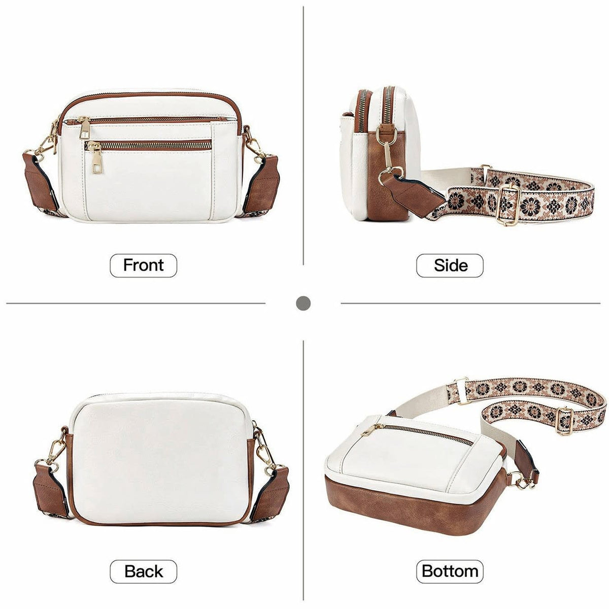 Clarice Faux Leather Multi Zip Crossbody Bag_11