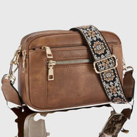 Clarice Faux Leather Multi Zip Crossbody Bag