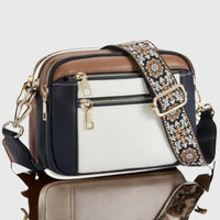 Clarice Faux Leather Multi Zip Crossbody Bag