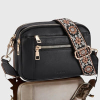 Clarice Faux Leather Multi Zip Crossbody Bag