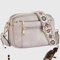 Clarice Faux Leather Multi Zip Crossbody Bag