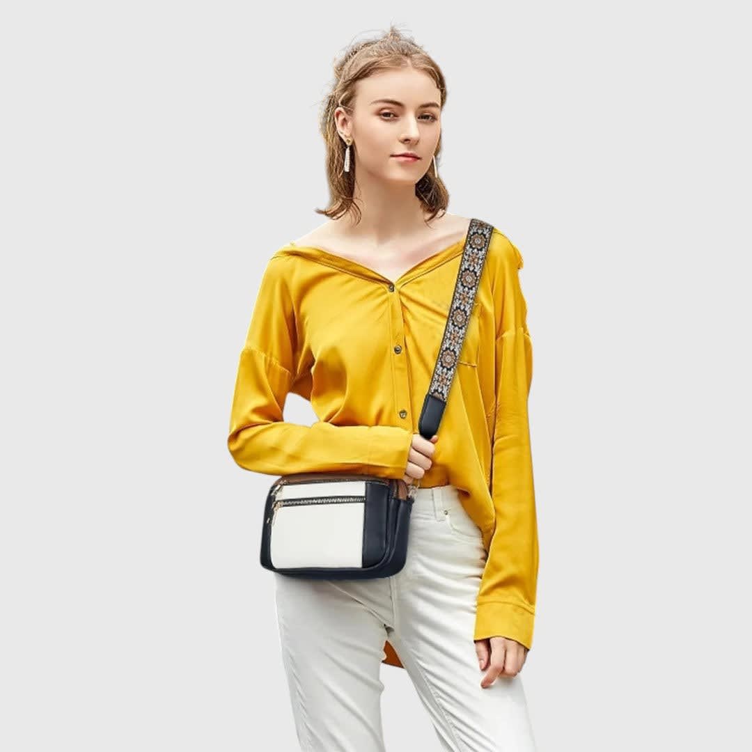 Clarice Faux Leather Multi Zip Crossbody Bag