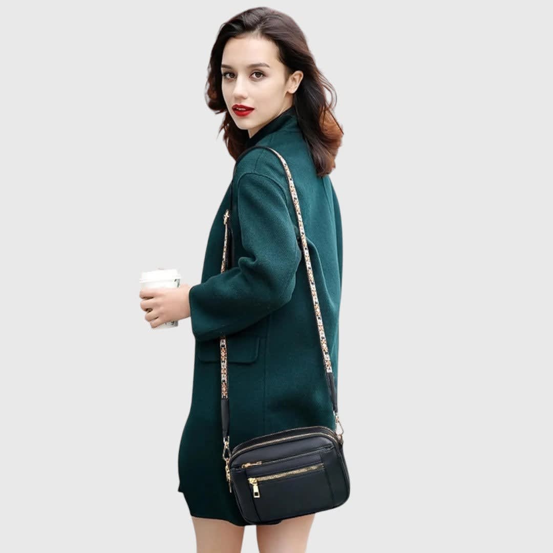 Clarice Faux Leather Multi Zip Crossbody Bag