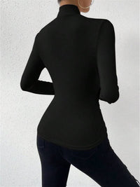 Delta Draped Crossover Long Sleeve Top