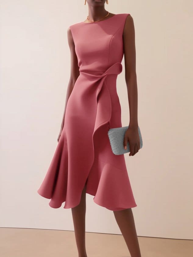 Catalina Asymmetric Ruffle Cocktail Midi Dress_2