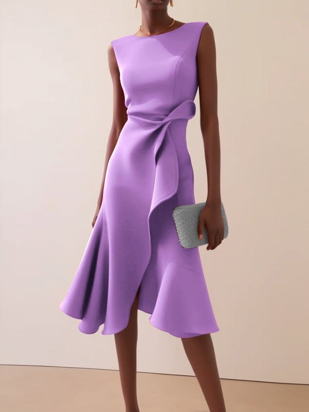 Catalina Asymmetric Ruffle Cocktail Midi Dress_4