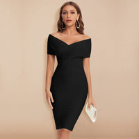 Siobhan Off Shoulder Bandage Party Midi Dress