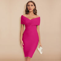 Siobhan Off Shoulder Bandage Party Midi Dress