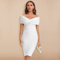 Siobhan Off Shoulder Bandage Party Midi Dress