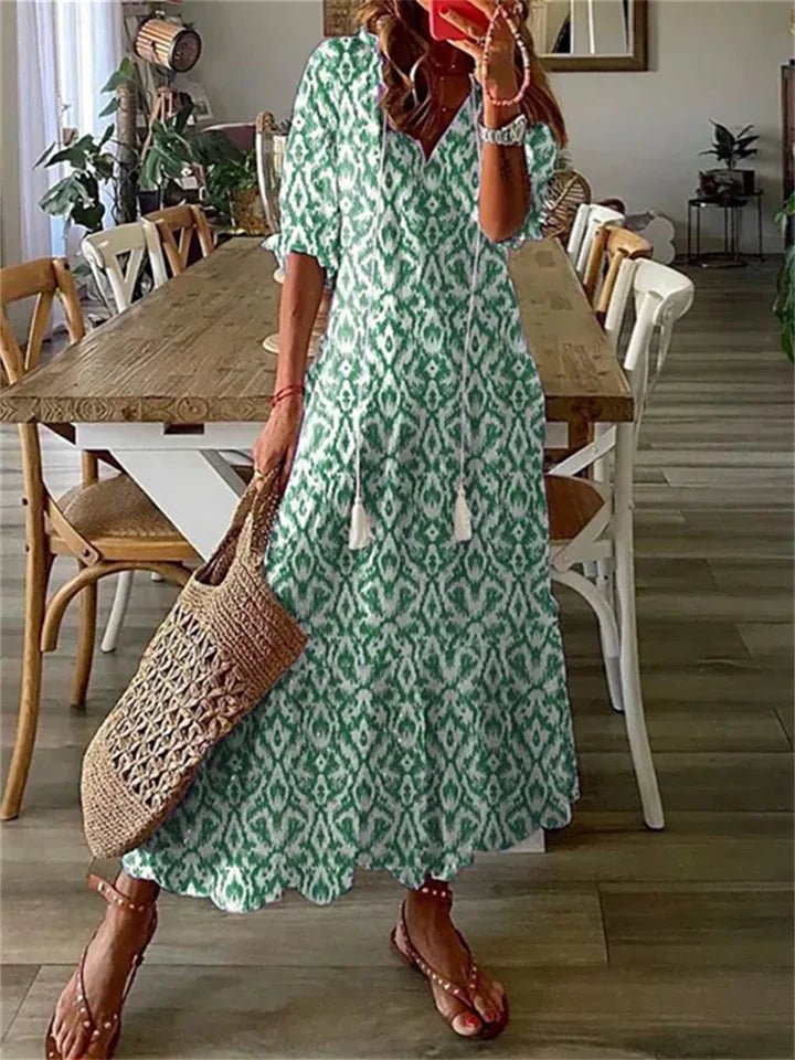 Irisa Floral V-Neck Maxi Dress_3