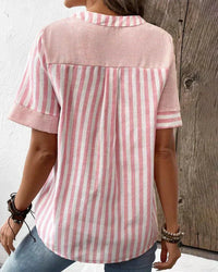 Veronica Hayes Striped Relaxed Breathable Blouse