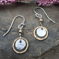 Lauren Antique Dual-Tone Hoop Earrings Gold Silver