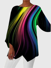 Elaina Printed Crew Neck Top
