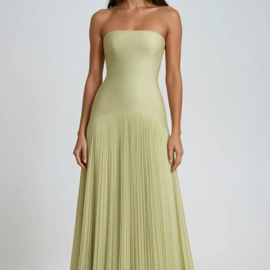 Odette Strapless Flowy Wedding Guest Maxi Dress_1