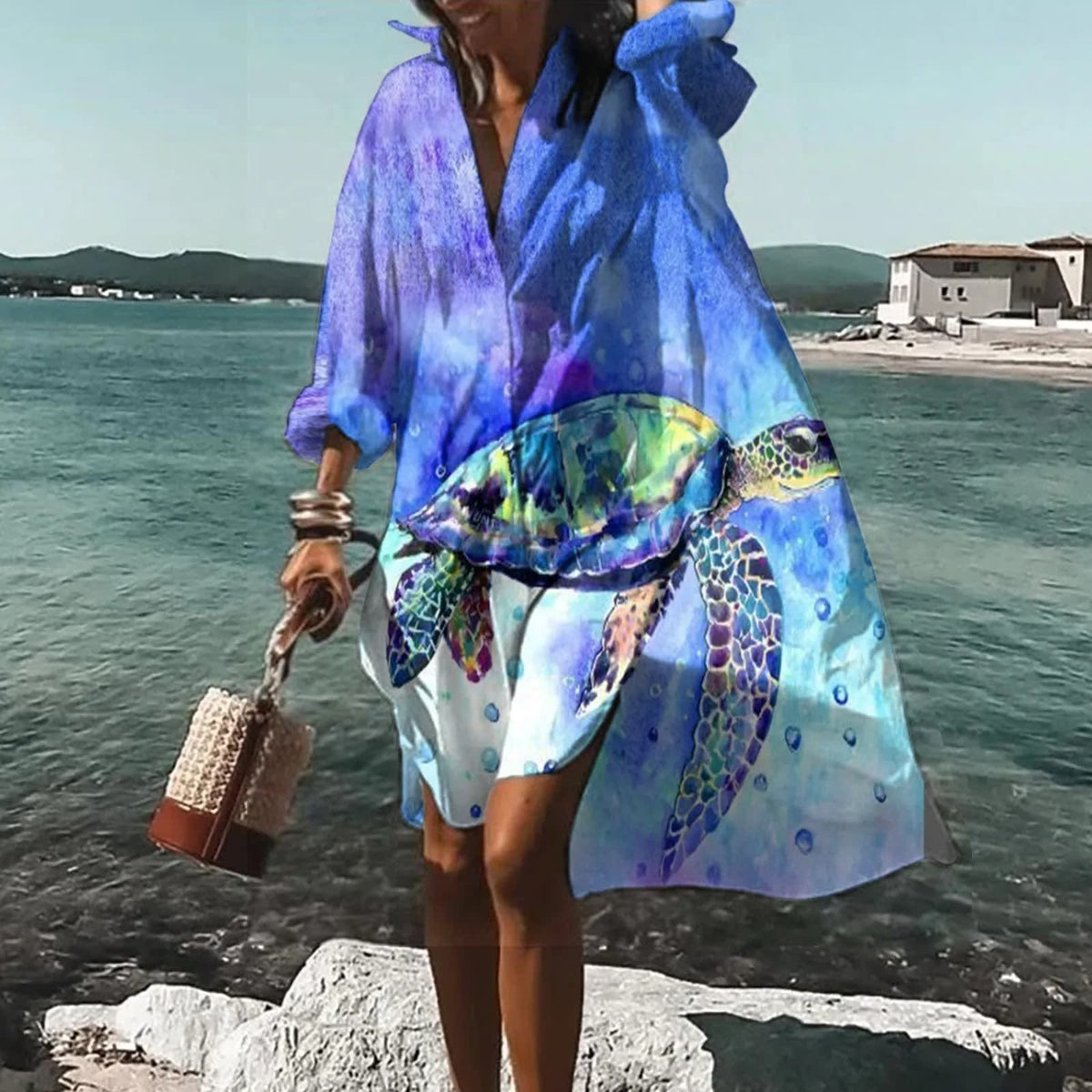 Ondine Flowy Printed Shirt Dress_2