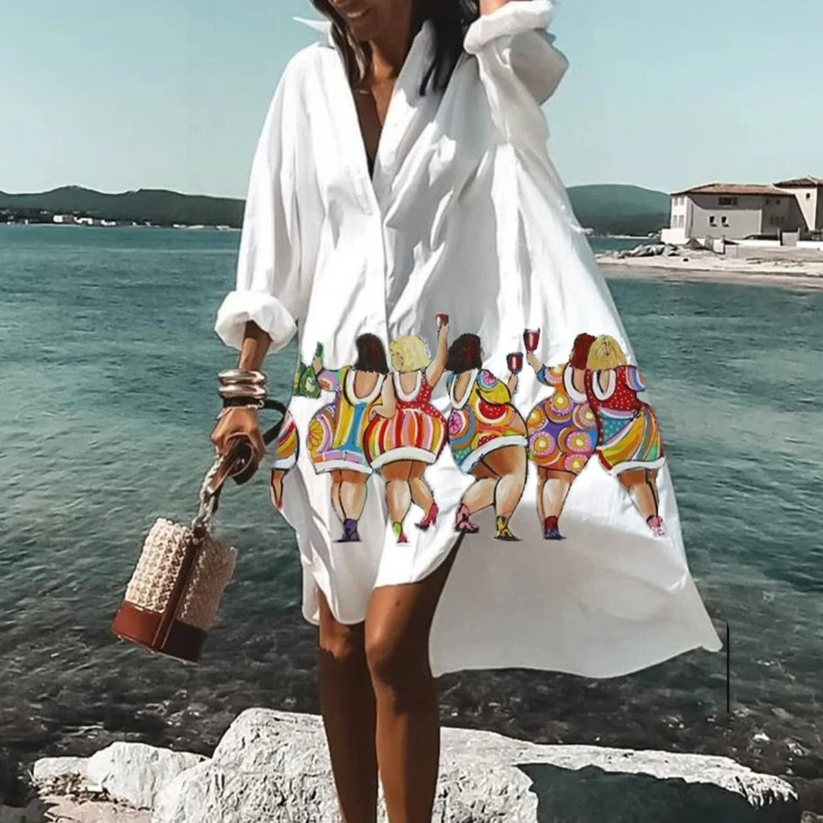 Ondine Flowy Printed Shirt Dress