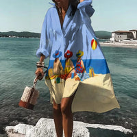 Ondine Flowy Printed Shirt Dress