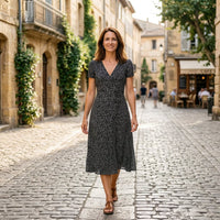 Catherine Floral V Neck Midi Dress