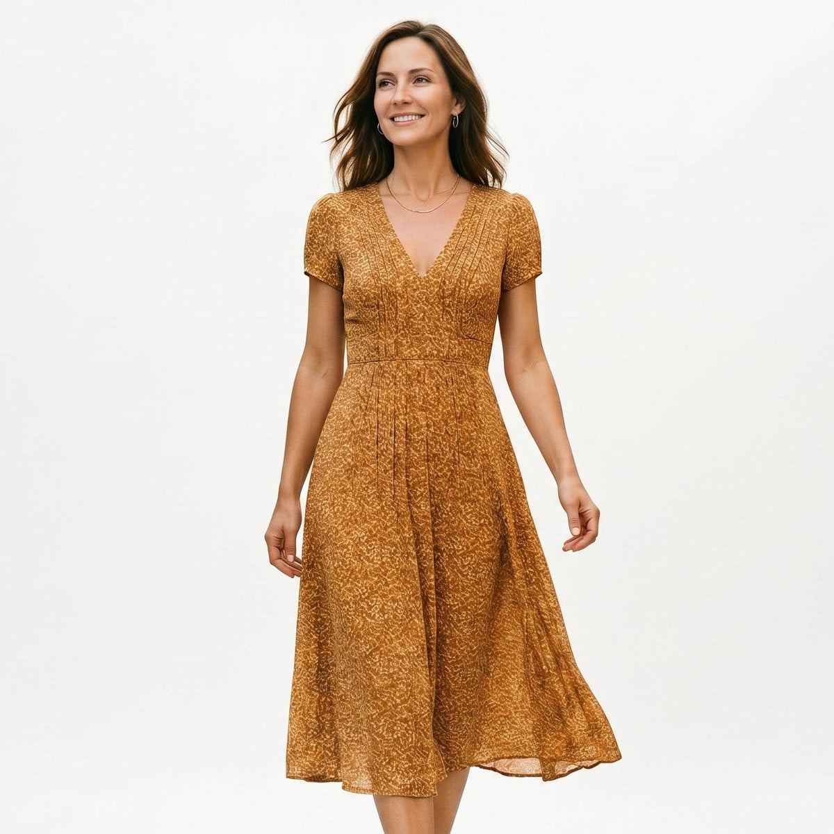 Catherine Floral V Neck Midi Dress