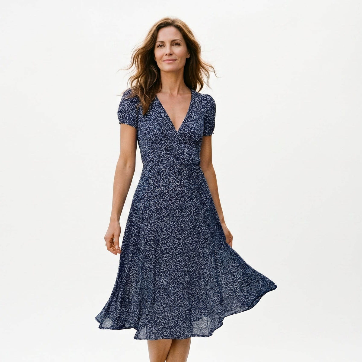 Catherine Floral V Neck Midi Dress_4