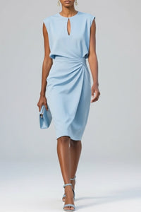 Helen Ruched Sleeveless Midi Dress