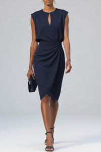 Helen Ruched Sleeveless Midi Dress