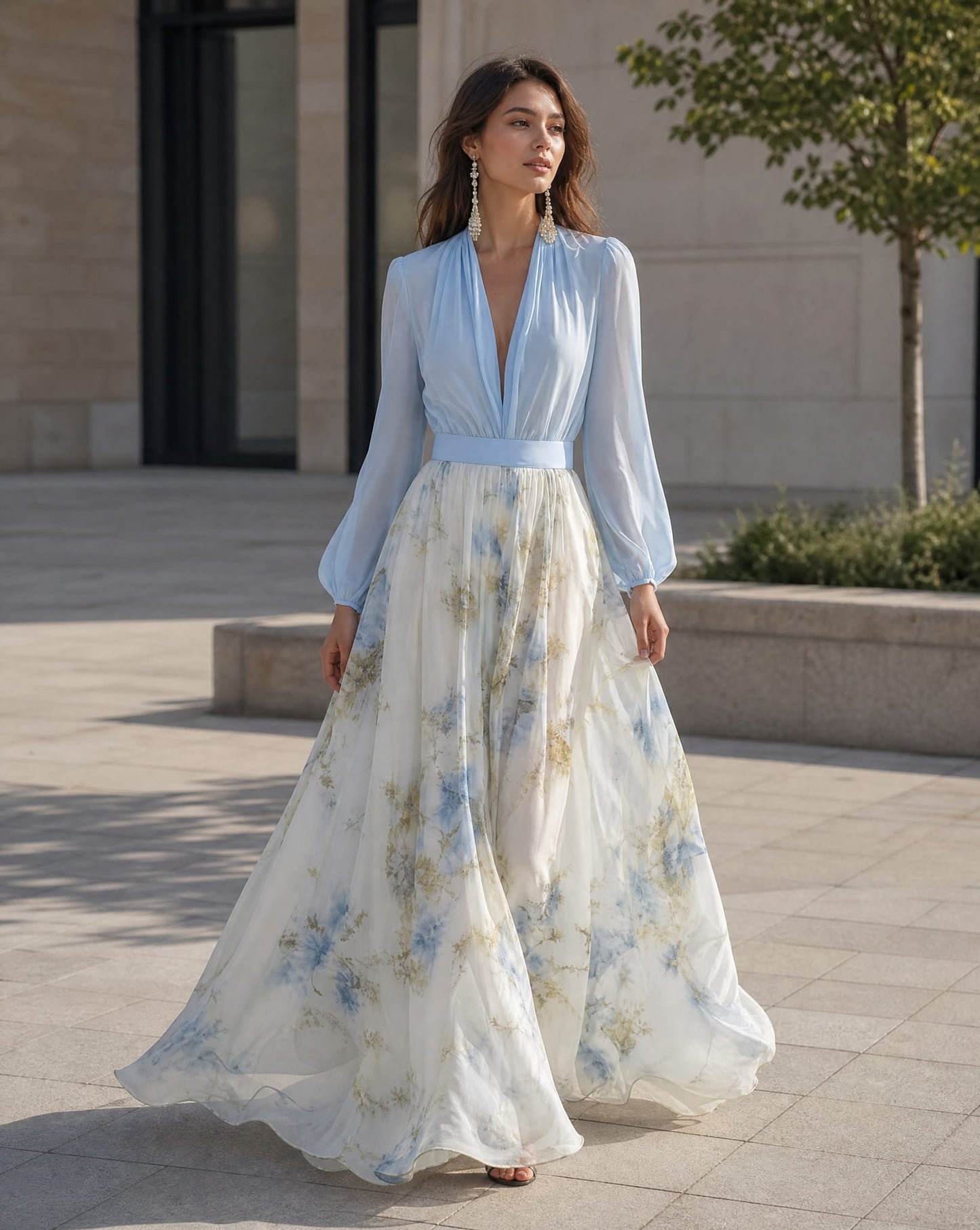 Mireille Chiffon Floral Maxi Dress_1