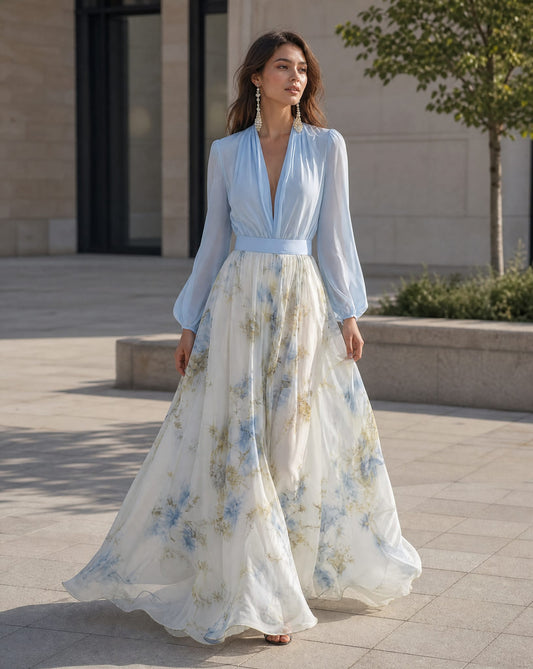 Mireille Chiffon Floral Maxi Dress_1