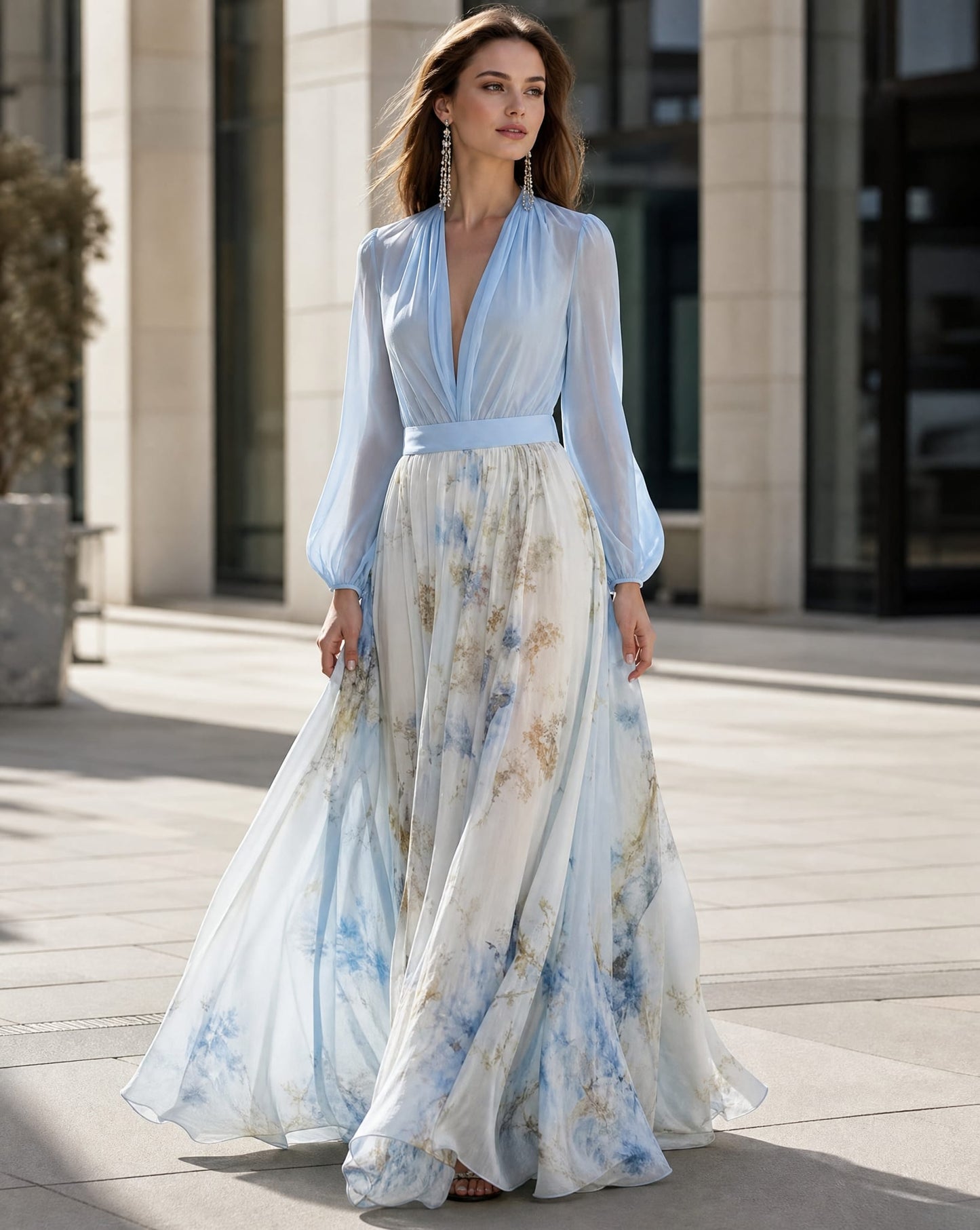Mireille Chiffon Floral Maxi Dress_5