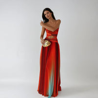 Dahlia Strapless Knot Front Prom Maxi Dress