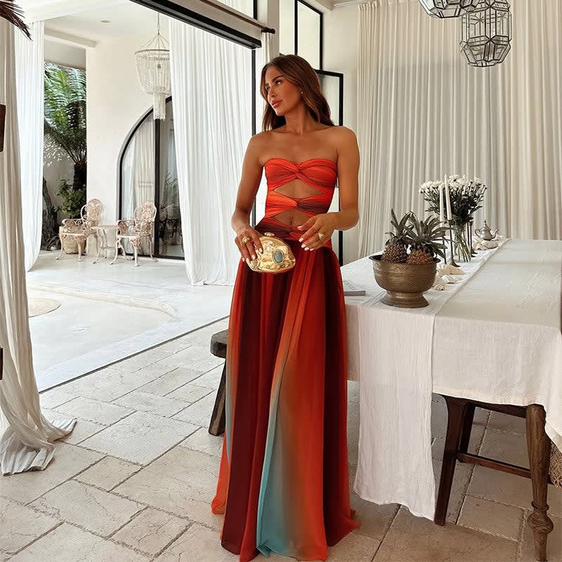 Dahlia Strapless Knot Front Prom Maxi Dress_2