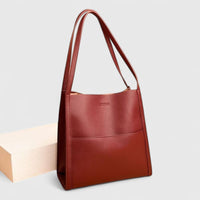 Connie Faux Leather Shoulder Tote Bag