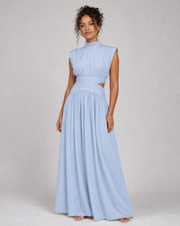 Clover Mock Neck Cut Out Maxi Dress