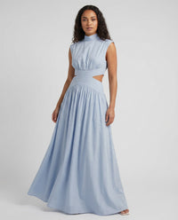 Clover Mock Neck Cut Out Maxi Dress