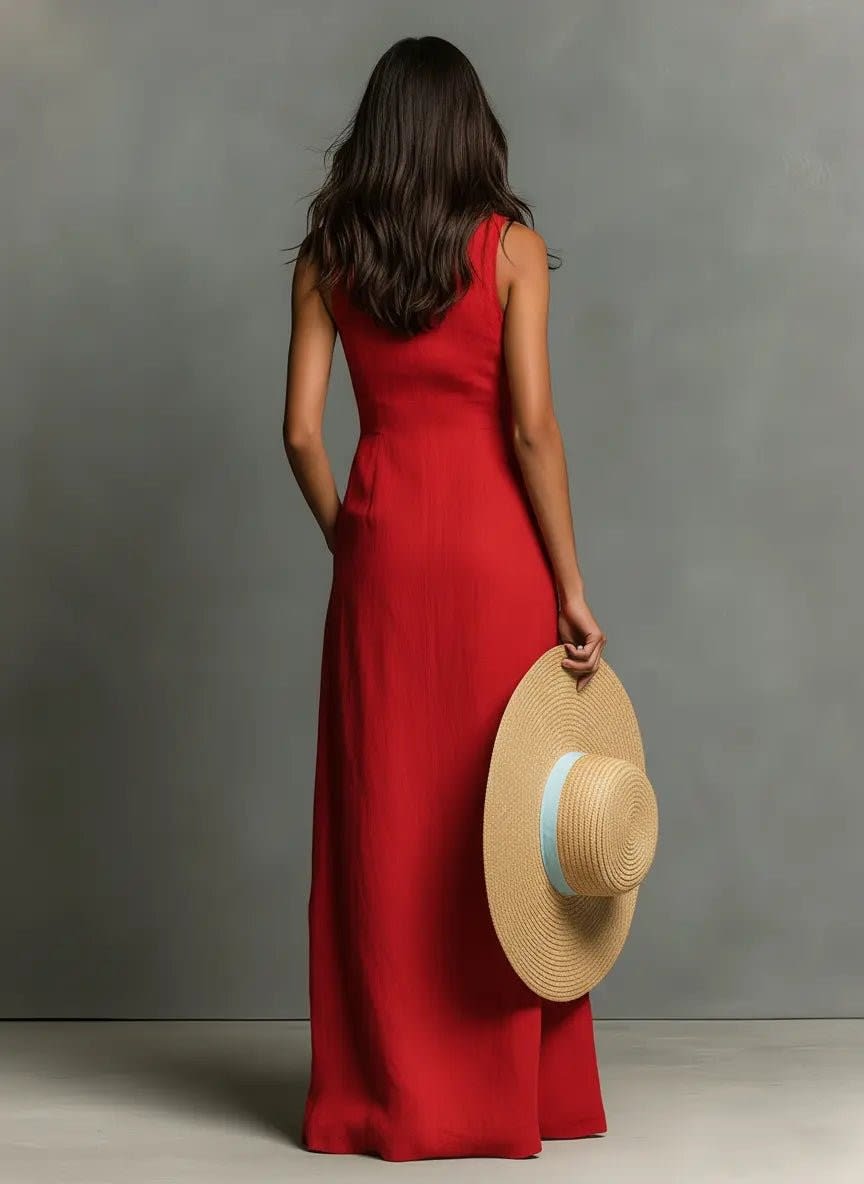 Anaelle Button Front Sleeveless Maxi Shirt Dress_2