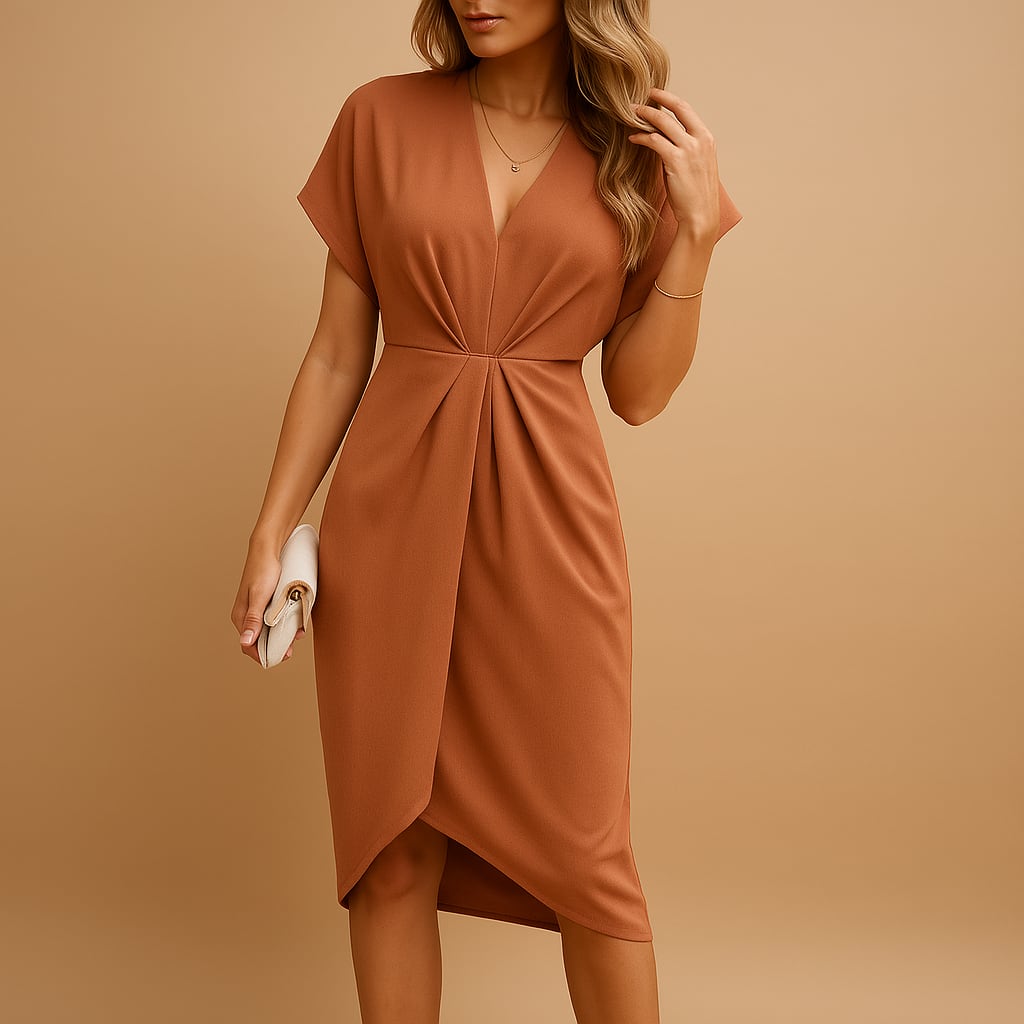 Sabrina Wrap V-Neck Midi Dress for Every Occasion