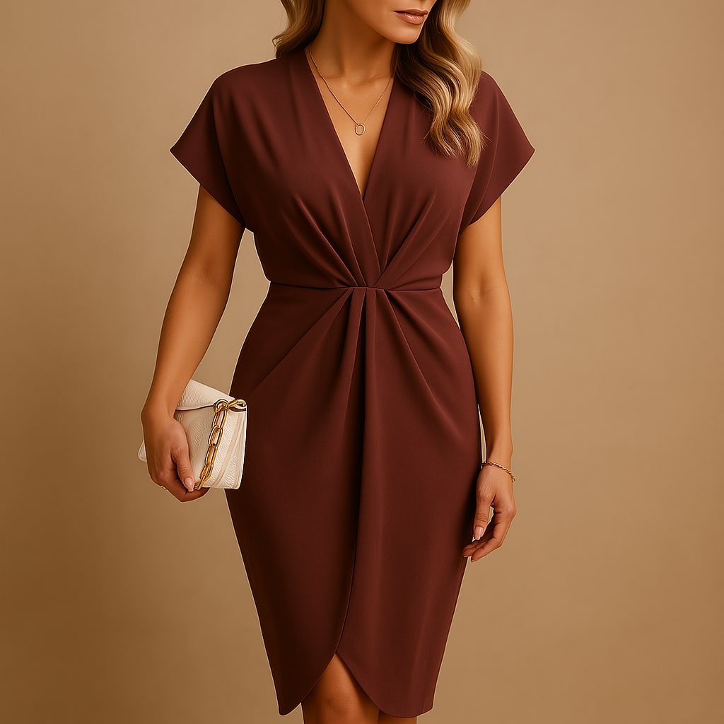 Sabrina Wrap V-Neck Midi Dress for Every Occasion