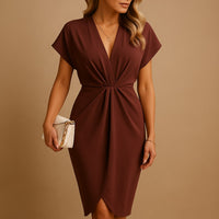 Sabrina Wrap V-Neck Midi Dress for Every Occasion