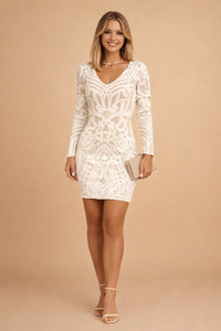 Yvette V-Neck Long Sleeve Bodycon Dress