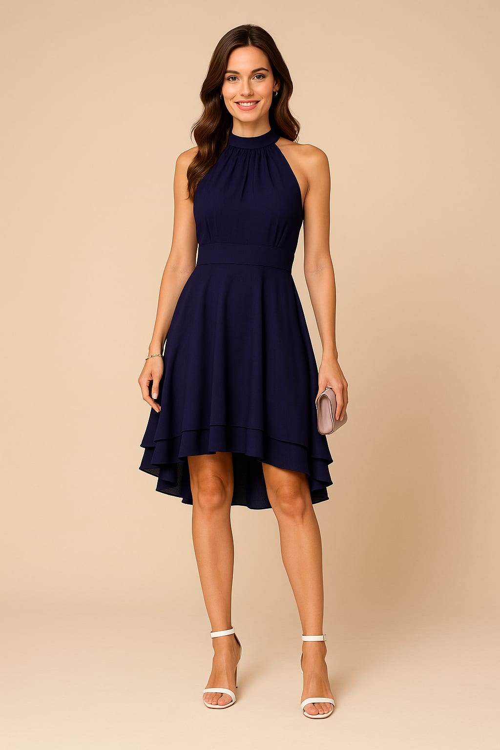 Emmeline Ashford Halter Neck Tiered A-Line Wedding Guest Dress_7