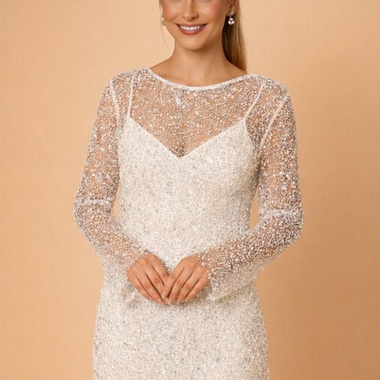 Winifred Sequin Long Sleeve Cocktail Dress_1