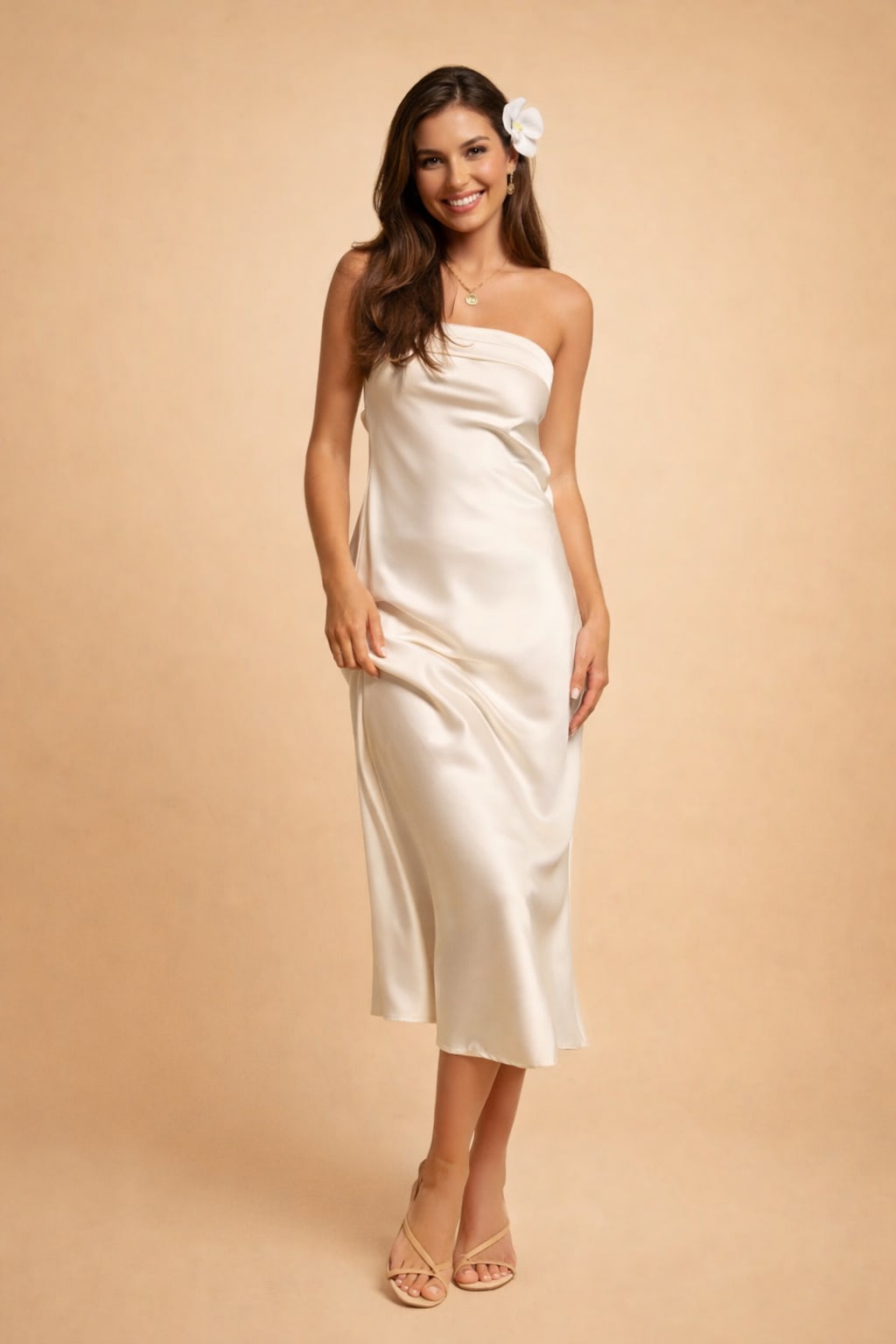Arabella Ashford Strapless Satin Flowy Evening Maxi Dress