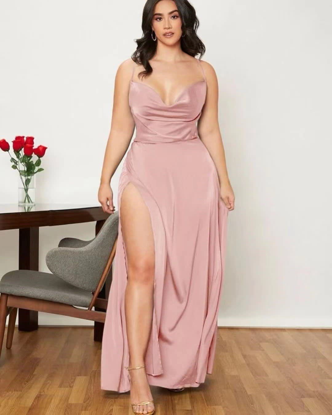 Marguerite Prescott Satin Wedding Guest Maxi Dress_10