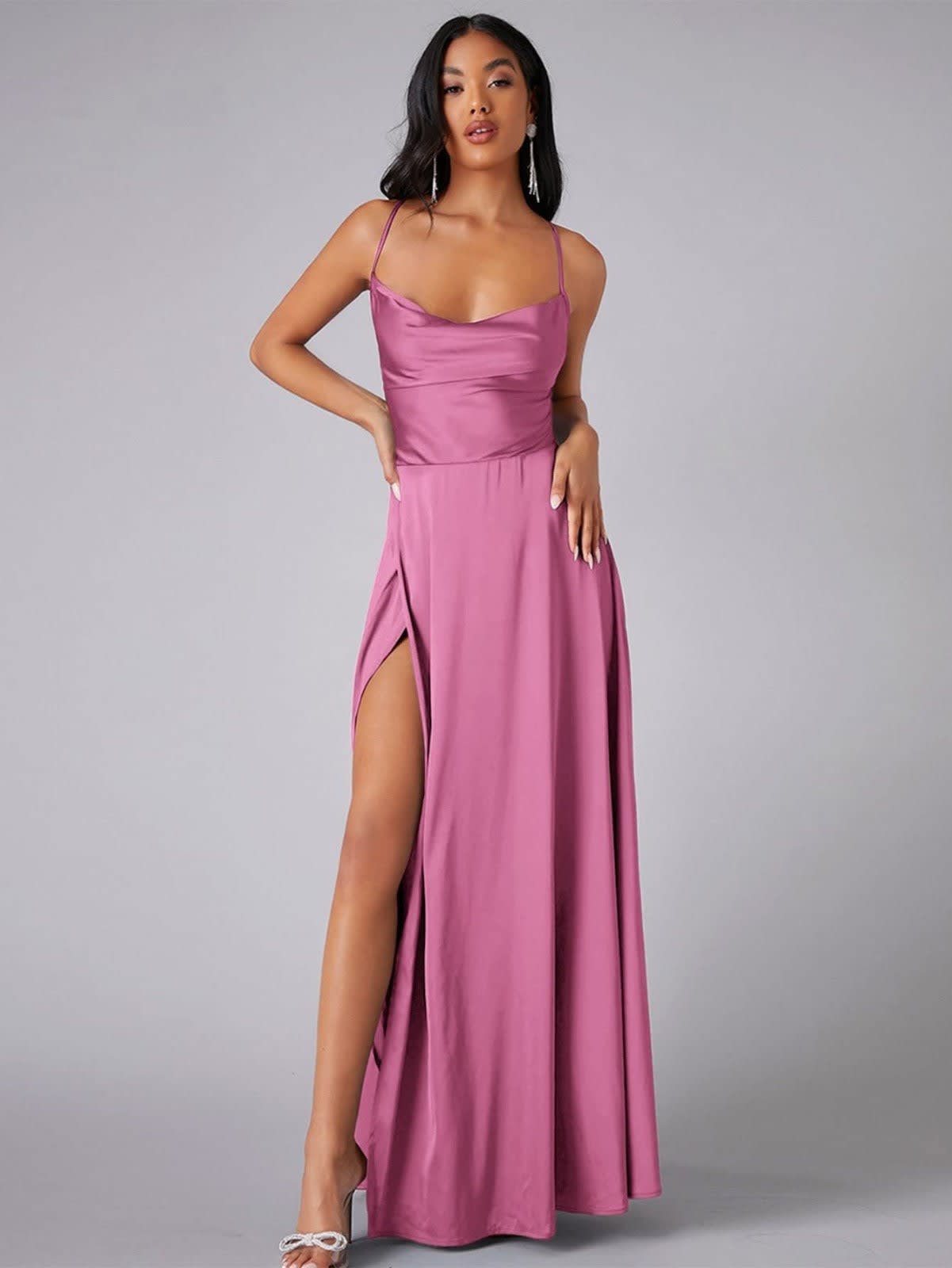 Marguerite Prescott Satin Wedding Guest Maxi Dress_5