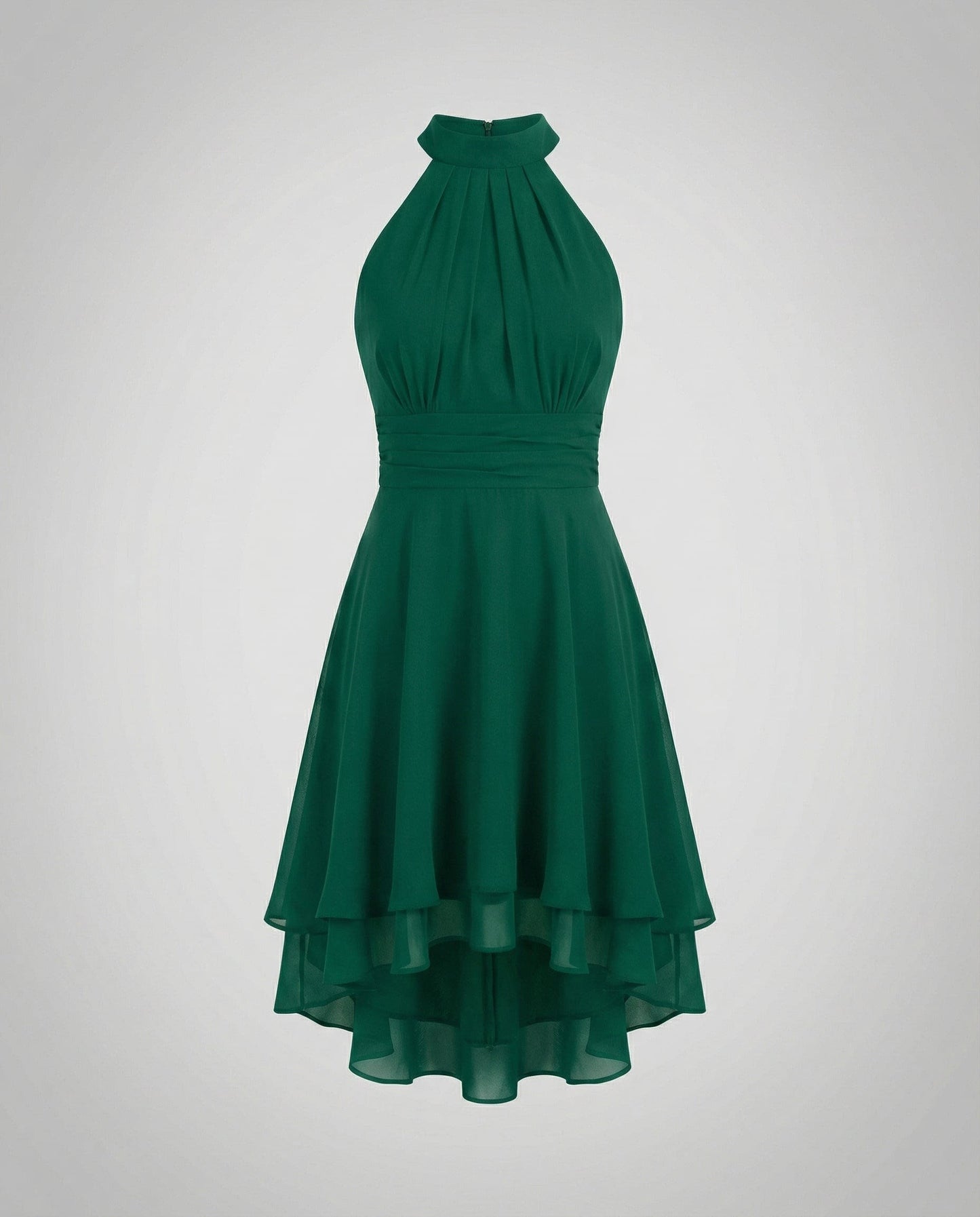 Antonia Sleeveless Ruffle Hem Halter Dress_7