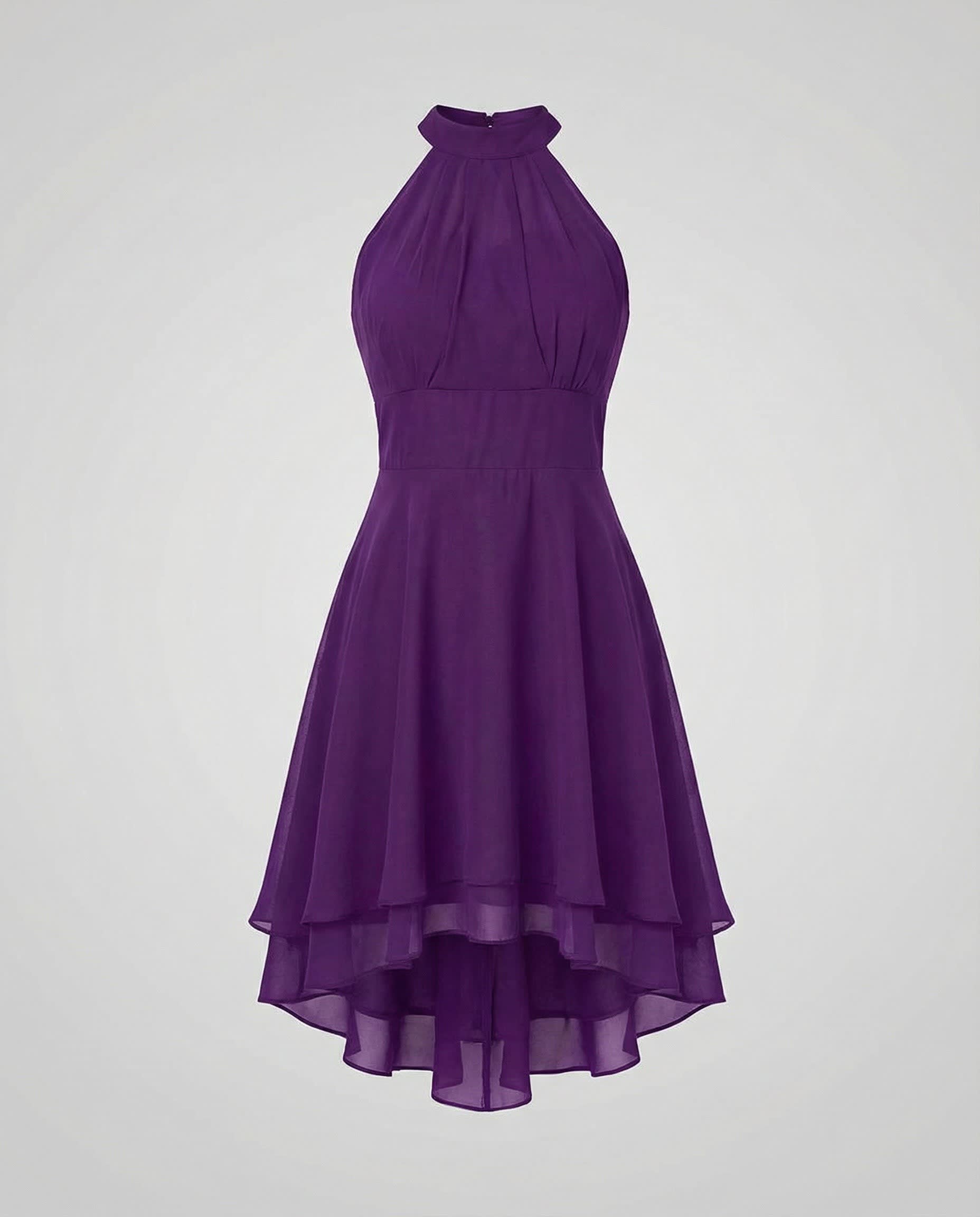 Antonia Sleeveless Ruffle Hem Halter Dress