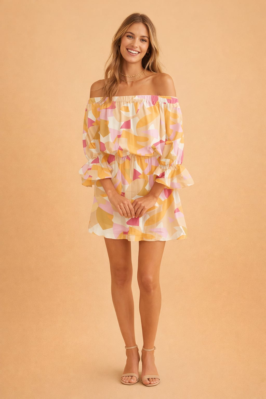 Perdita Floral Off Shoulder Ruffle Sleeve Dress
