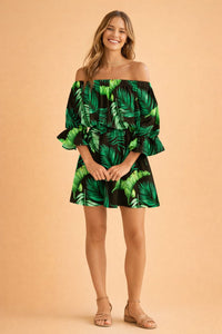 Perdita Floral Off Shoulder Ruffle Sleeve Dress
