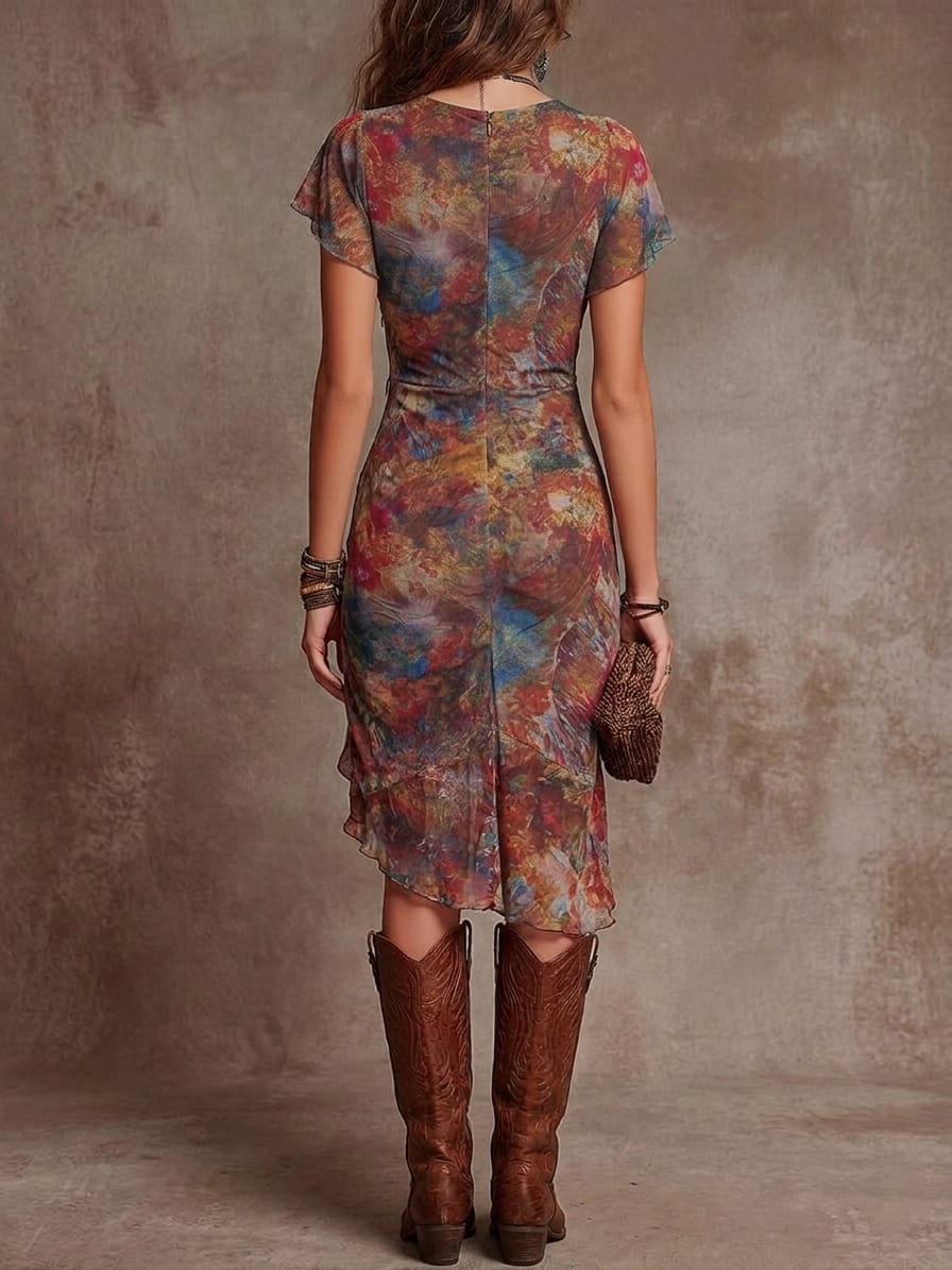 Athena Abstract Print Midi Dress_3