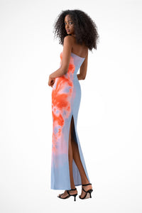 Jillian Abstract Print Slim Fit Maxi Dress
